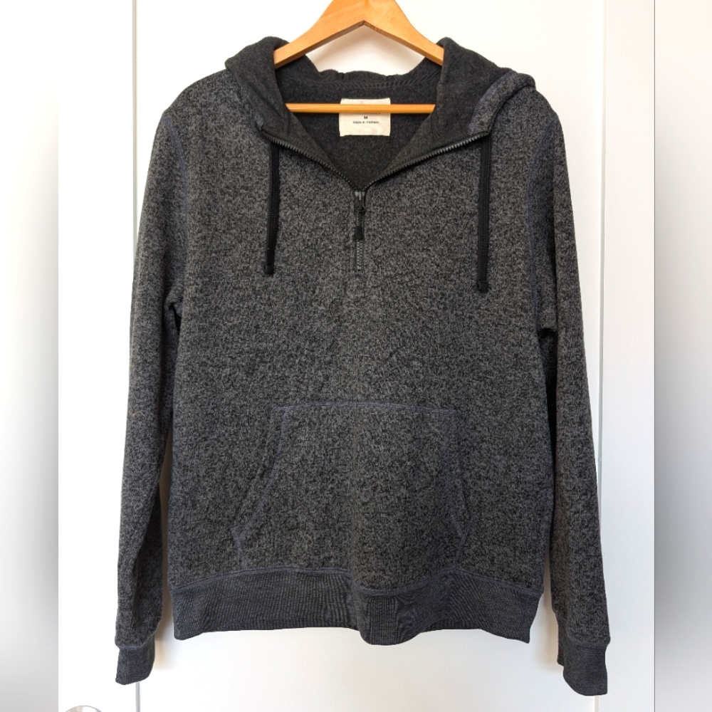 Goodthreads Quarter Zip Hoodie, Black / Grey